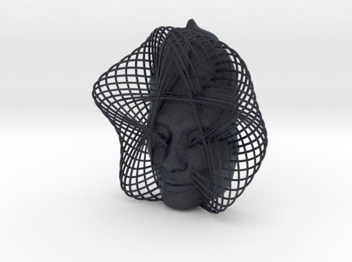 Wire Curve Art + Nefertiti (002c) 3d printed