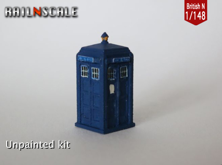 TARDIS / Police box Mk2 (British N 1:148) 3d printed