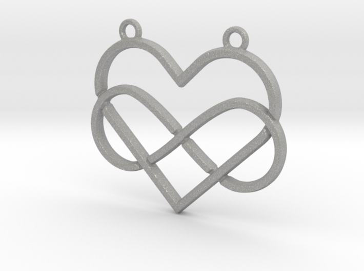 Infinite and heart intertwined 3d printed