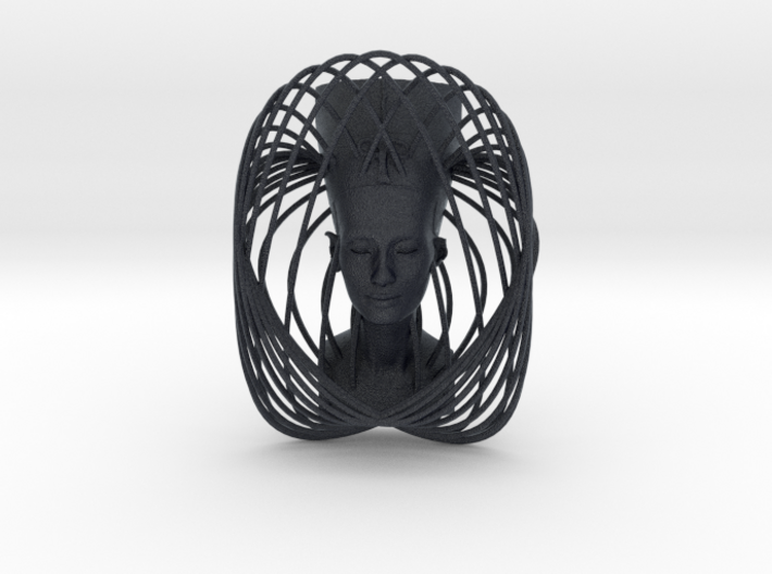 Wire Curve Art + Nefertiti (003b) 3d printed