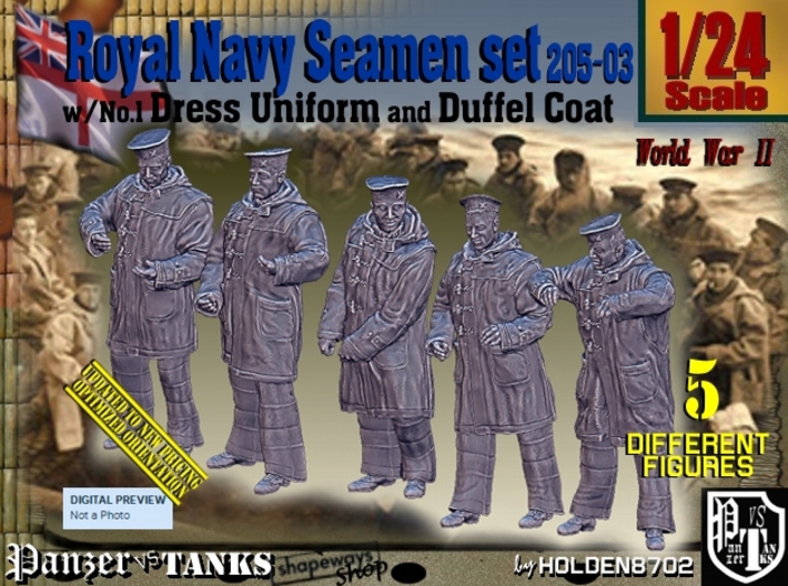 1/24 Royal Navy Seamen DC+No1 Set205-03 3d printed