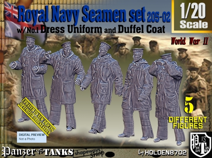 1/20 Royal Navy Seamen DC+No1 Set205-02 3d printed