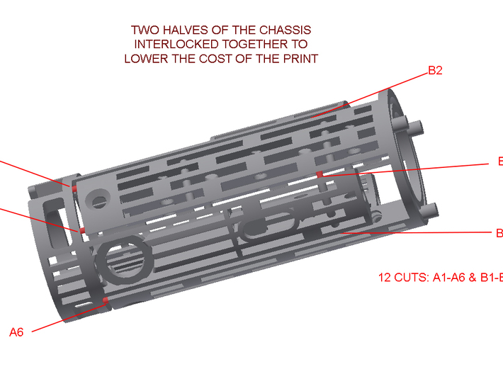 Obi Arena lightsaber hilt chassis for NANO PROFFIE 3d printed 