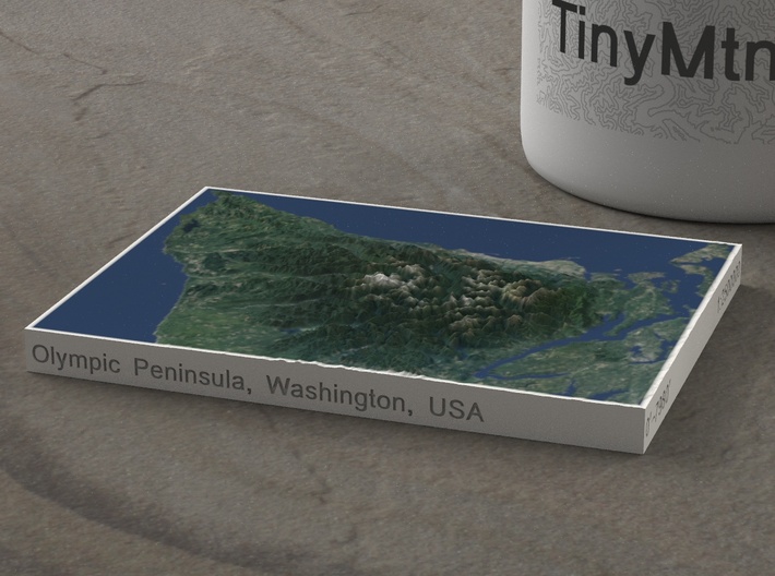 Olympic Peninsula, WA, USA, 1:2500000 3d printed 