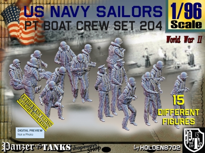 1/96 USN PT Crew set 204 3d printed