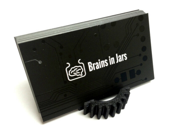 Gear Business Card Holder - Plastic 3d printed Any color you want.. as long as it's black
