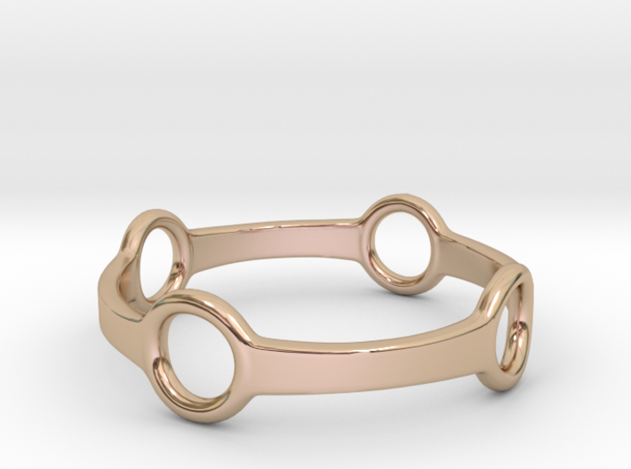 Four Ring Ring 3d printed 14k Rose Gold Plated Brass 