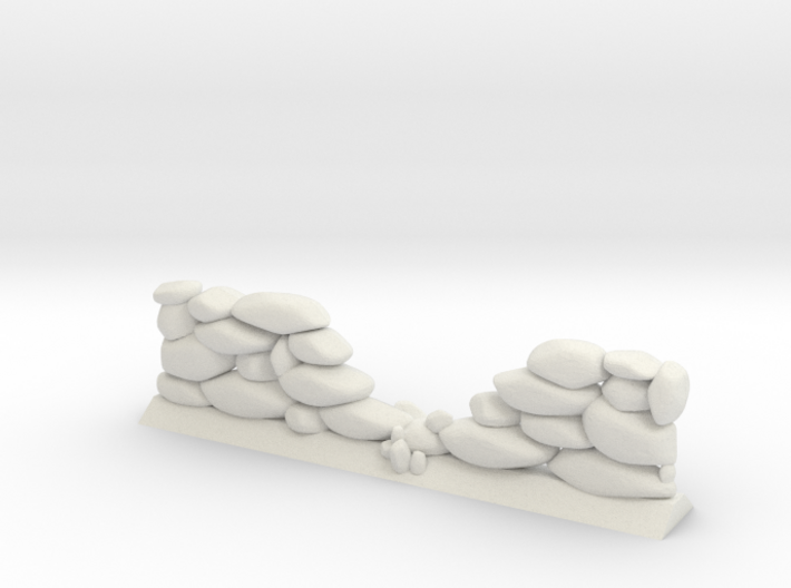 Crumbled Stone Wall (28mm Scale Miniature) 3d printed