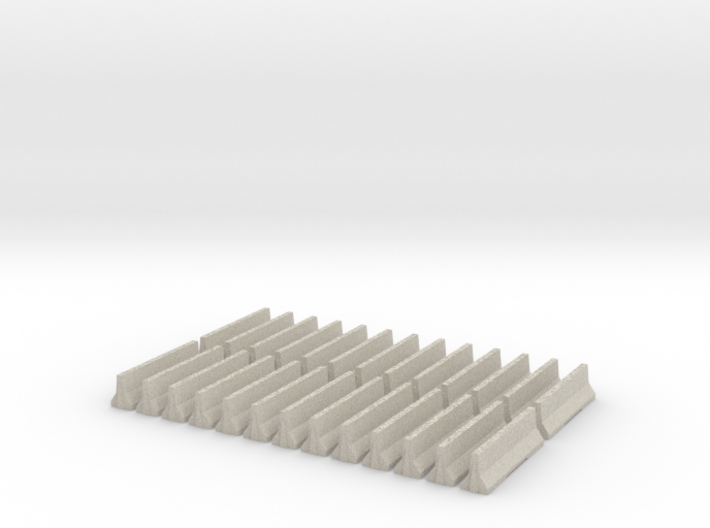 Jersey Barrier HO Scale. Set of 24. 3d printed