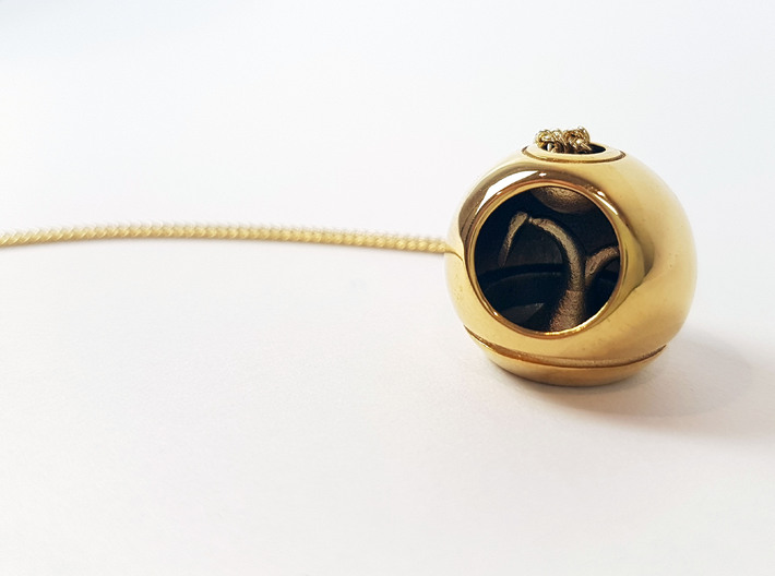 Hidden Tree Pendant- Seed Collection 3d printed 18k gold plated