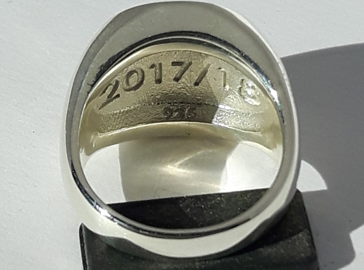Champions Ring Size R. 18.75mm. Silver. 3d printed