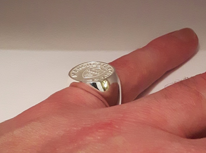 Champions Ring Size L. 16.3mm. Silver. 3d printed