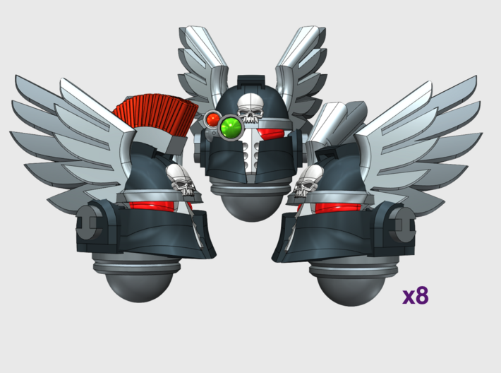 10x Winged Knight - Ferrum Helmets : Squad Set 3d printed