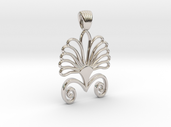 Art deco flower palm [pendant] 3d printed