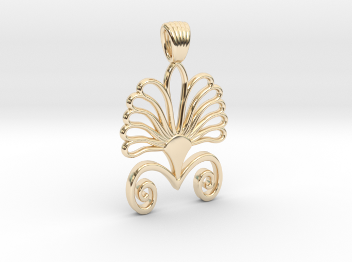 Art deco flower palm [pendant] 3d printed