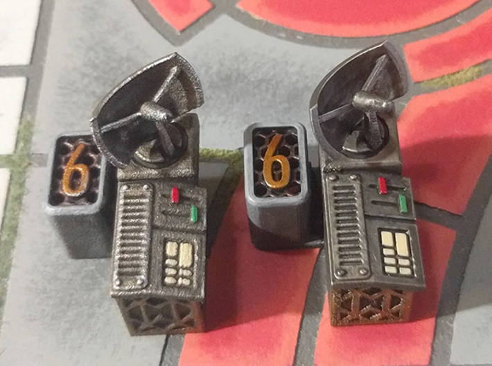 Six Objectives 3d printed White Processed Versatile Plastic (grainy) vs. Smooth Fine Detail Plastic (smooth)