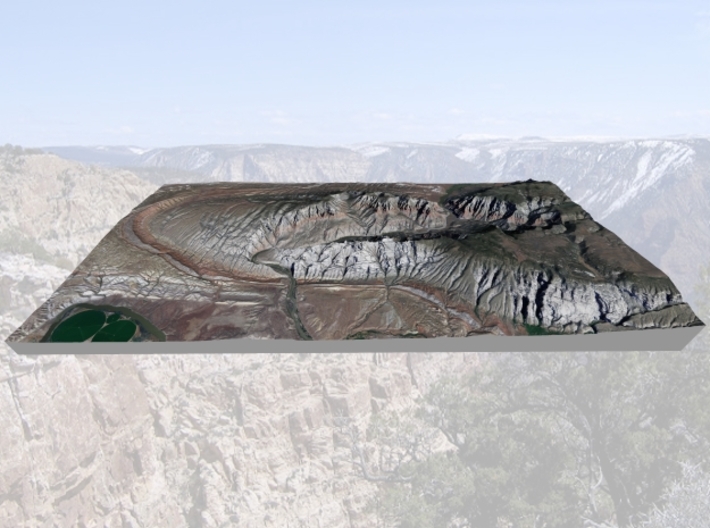 Split Mountain Map, Utah:  No VE, 6"x12" 3d printed 