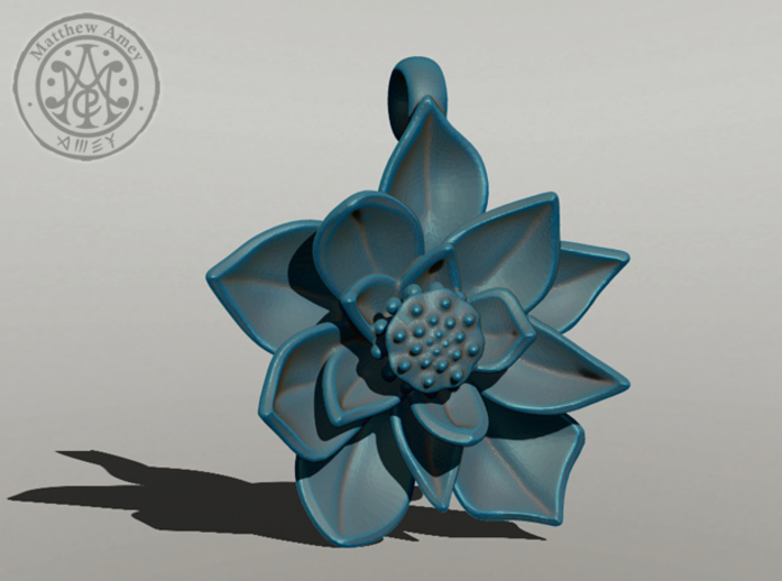 Sacred Lotus pendant 3d printed 