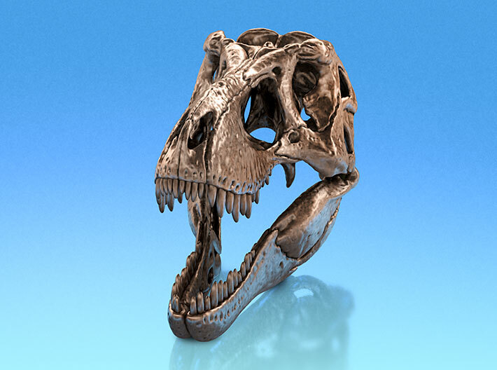 T. rex - metallic dinosaur skull 3d printed 