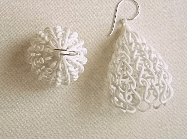 Knit Earrings 3d printed