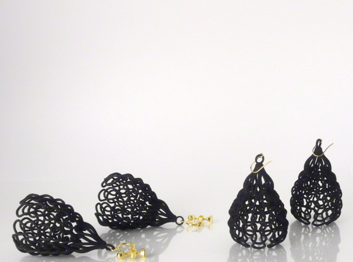 Knit Earrings 3d printed 