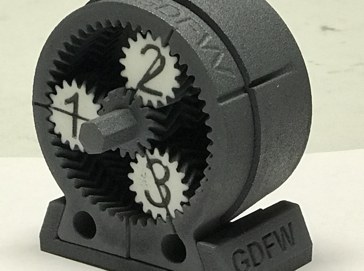 1379:1 Gear Set, Mechanical Desk Art 3d printed Spray Painted Grey