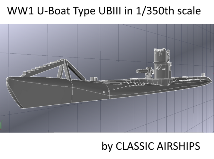 U-Boat WW1 1/350 scale 3d printed 