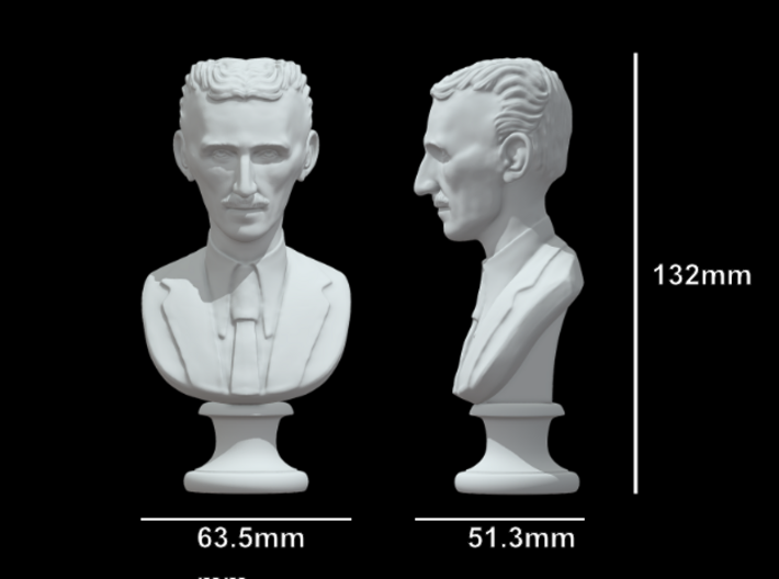 Nikola Tesla Bust Large 3d printed