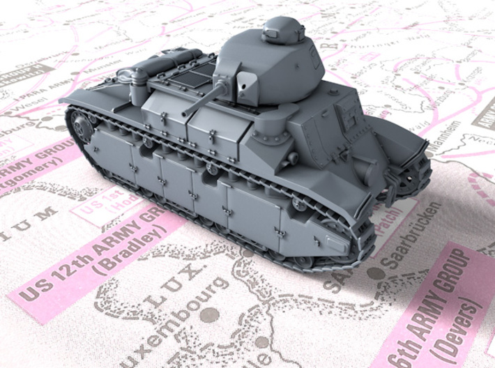 1/120 (TT) French Char D2 AMX4 SA35 Medium Tank 3d printed 1/120 (TT) French Char D2 AMX4 SA35 Medium Tank