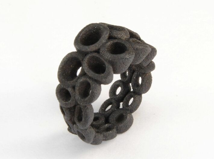 Neitiry Organic  Ring (From $13) 3d printed Black steel ring