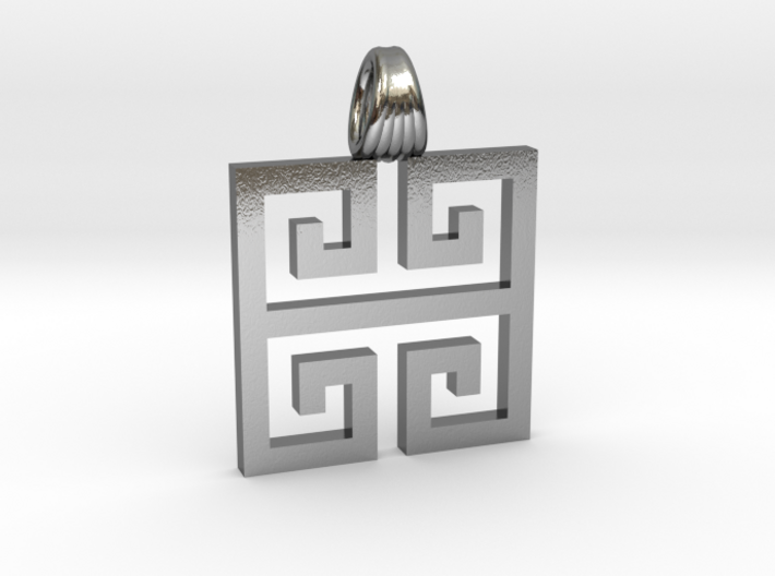 Greek square [pendant] 3d printed