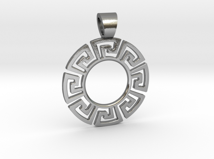 Pre-columbian sun [pendant] 3d printed