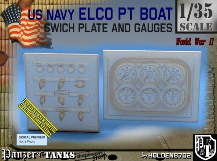 1/35 PT Boat Swich Plate and Gauges 3d printed