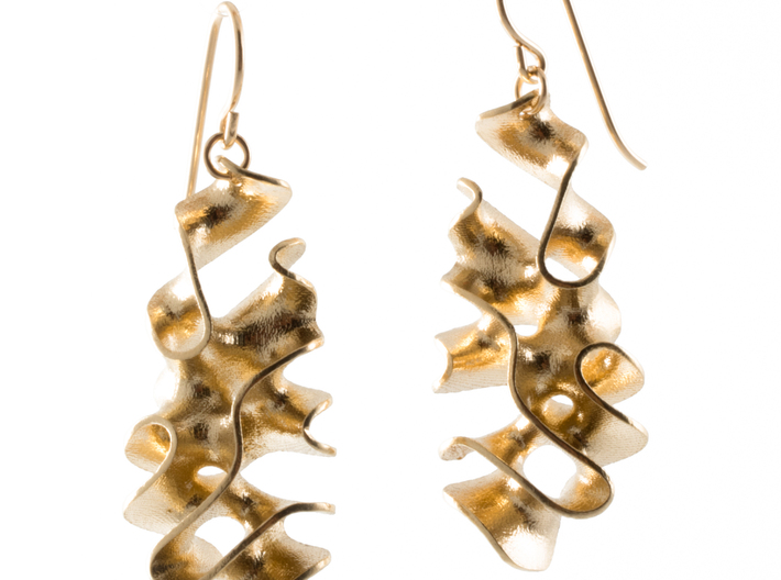 Porifera - ribbon earrings 3d printed