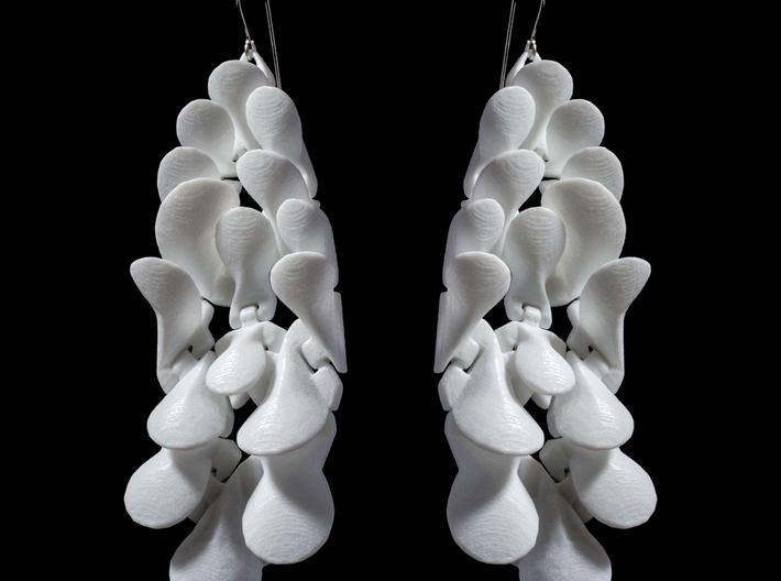 Kinematics Petals Flip Earrings 3d printed