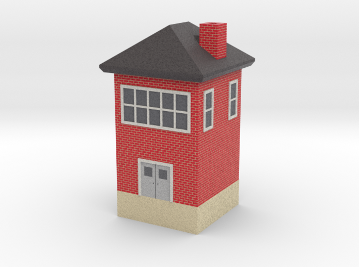 mini tower building with roof and chimney N scale 3d printed