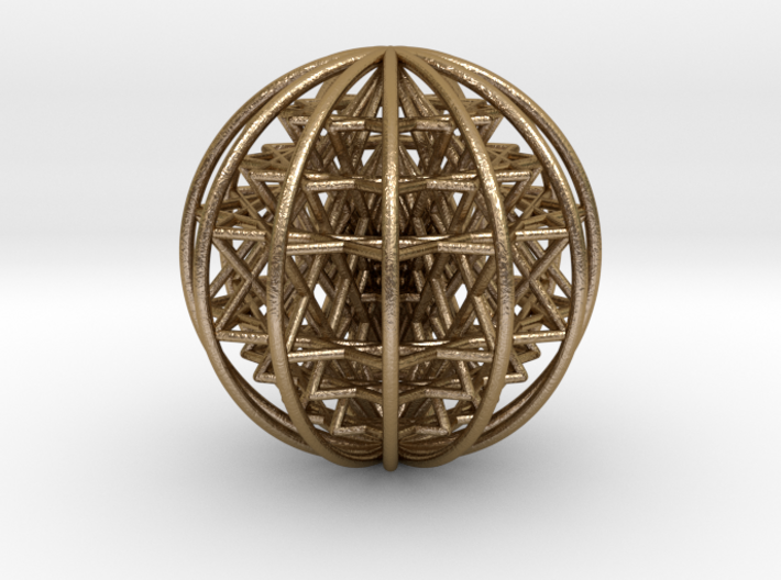3D Sri Yantra 12 Sided Symmetrical Sphere 3"  3d printed 