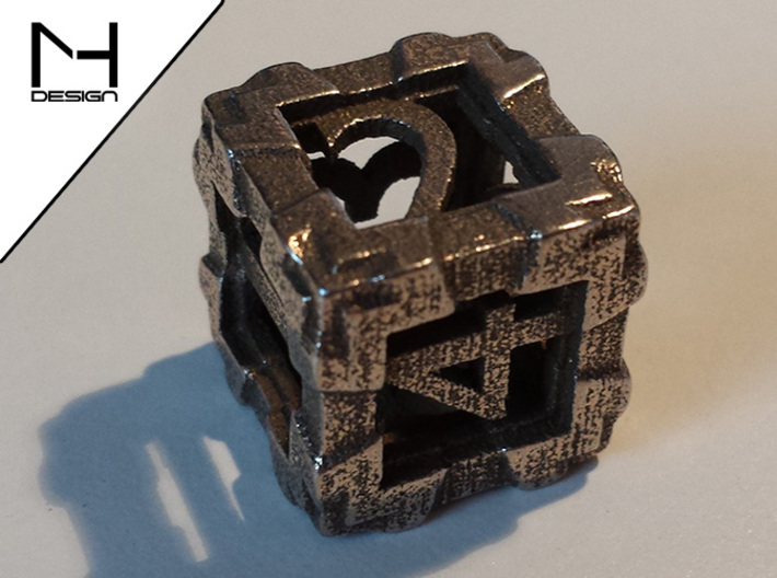 Open Dice 3d printed Stainless Steel