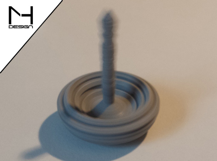 Spinning Top / Tol Low Gravity 3d printed Polished Alumide (spinning)