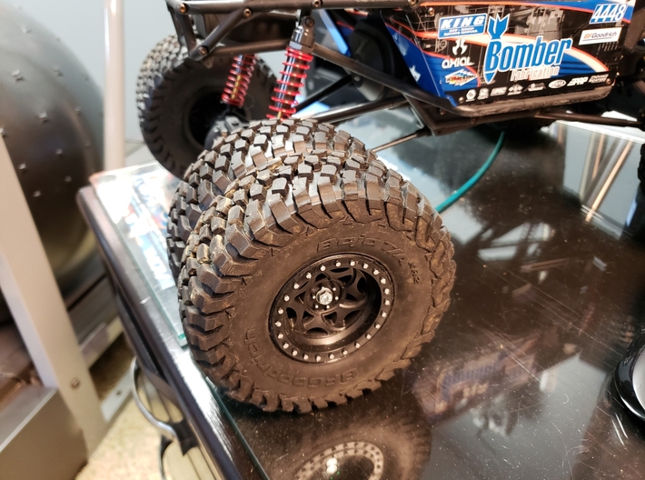 2.2, Dually Wheel Adaptor 3d printed This is on a RR10 Axial Bomber that is being converted into a dually.