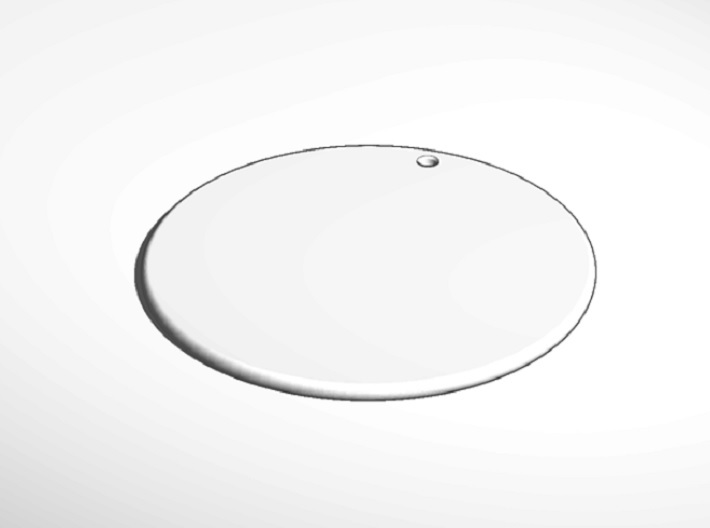 keychain tag round flat engrave large 3d printed External Render