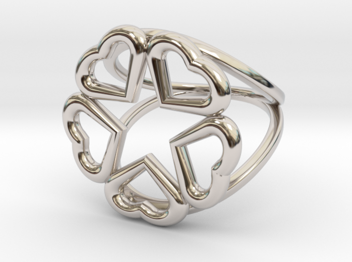 Hearts Hidden Pentacle Ring 3d printed 