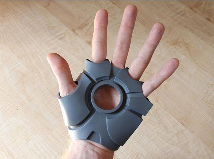 Iron Man Left Palm (Medium/Large) 3d printed Actual 3D Print using Strong &amp; Flexible Plastic. Sanded and primed.