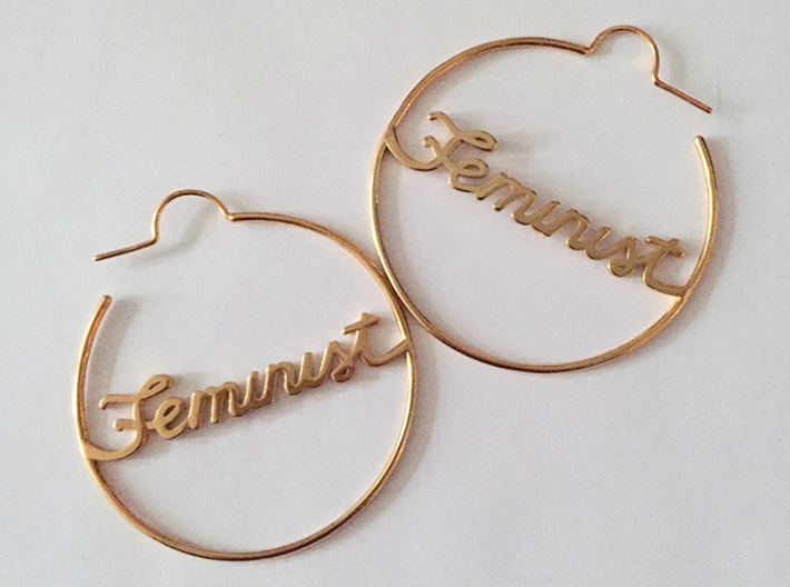 Feminist Hoop Earrings 3d printed