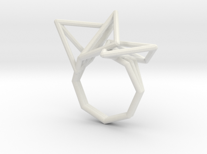 Tetryn Ring Wireframe Tall 8 3d printed