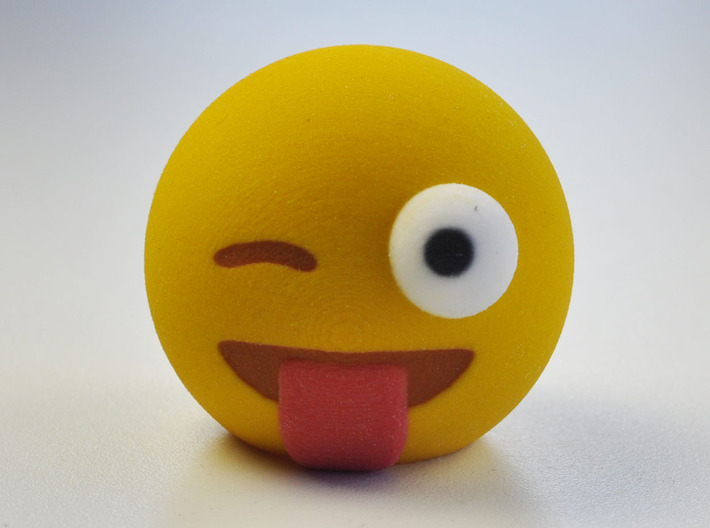 3D Emoji Winking with Tongue Out 3d printed