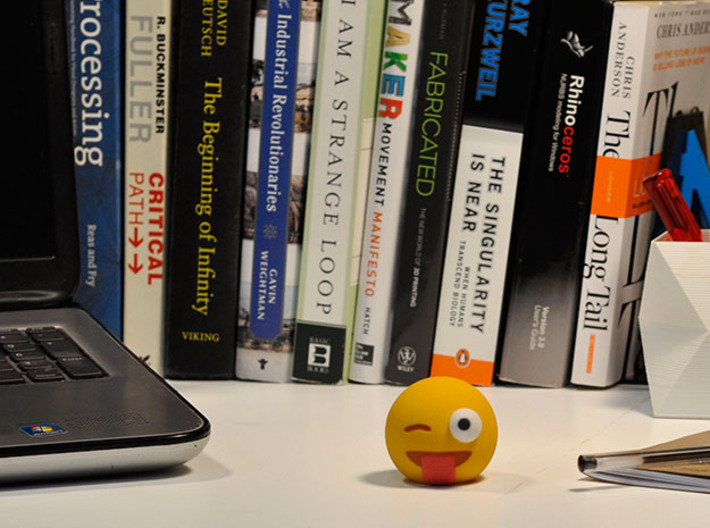 3D Emoji Winking with Tongue Out 3d printed 