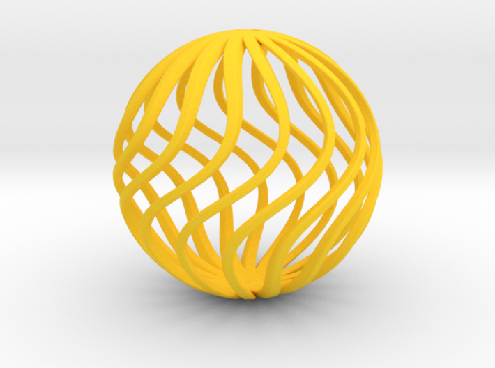 Spherical Wave Ornament 3d printed
