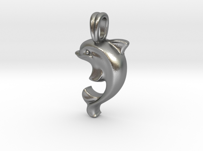 14k Gold Dolphin Necklace 3d printed