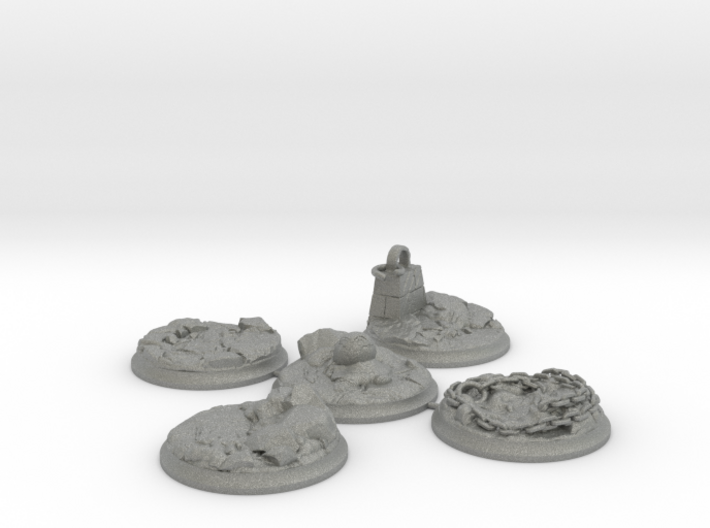 Set of five 40 mm Bases for my &quot;Lava World&quot; series 3d printed